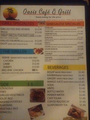 Menu front