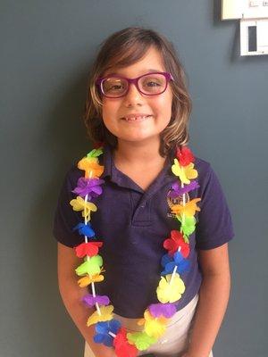 Victoria in her new glasses, thanks for caring doctor  Russo !!