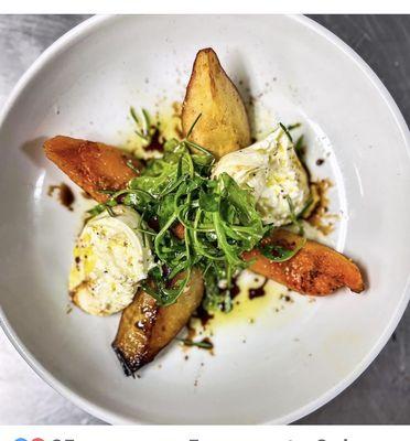 Burrata with apples and acorn squash...