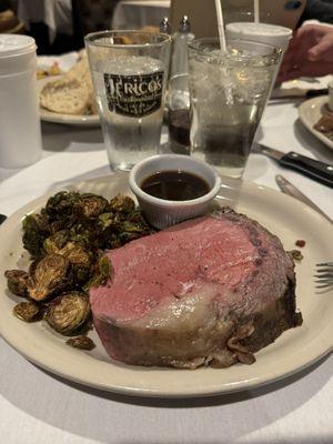 Prime rib and brussle sprouts