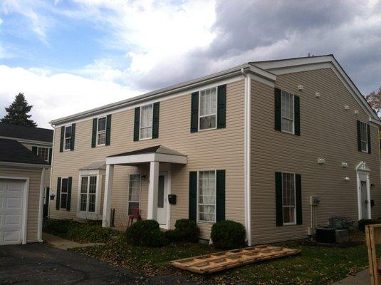 One of the buildings we restored with complete siding and roofing in a large commercial project