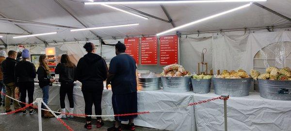 The queue for Funnel Cakes and Fried Oreos