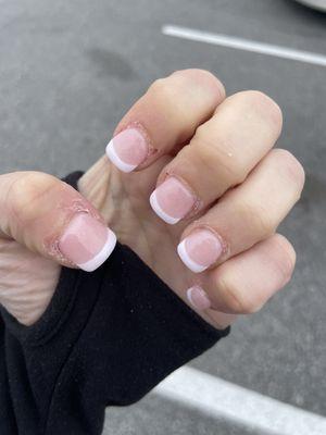 Dip manicure after they "cleaned" everything