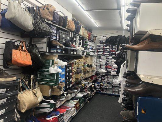 Bags, dress shoes & sneaker section