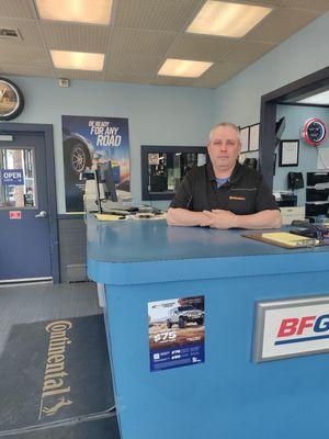 This is Mike - worked at Crown Tire since 1988 - originally a mechanic, but now works the front counter.