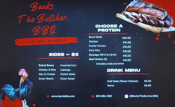 Menu screen behind the service counter