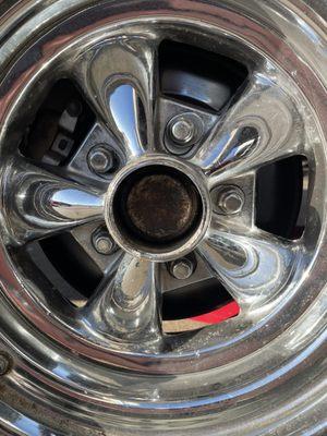 Lug nuts and washers installed incorrectly.