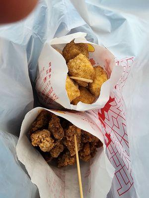 Fried tofu and fried Taiwanese Nuggets.