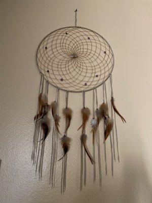 Blessed dream catcher with purple amethyst