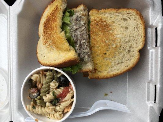 Rebecca's Famous Chicken Salad Sandwich with Pasta Salad