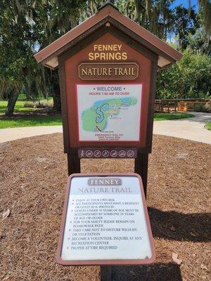 Main trail entrance sign