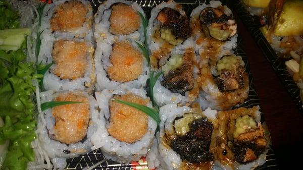 Salmon skin maki and yellowtail maki