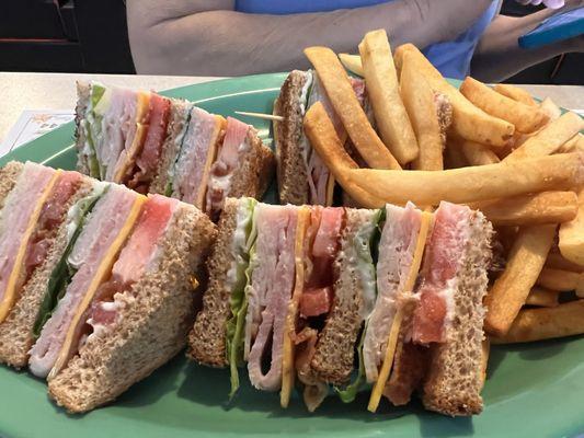 Club Sandwich with fries