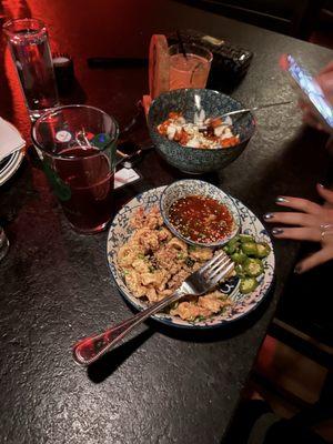 Calamari and Buffalo Chicken Bites