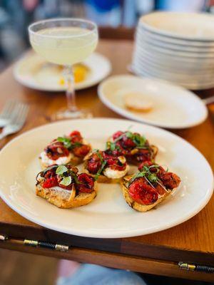 Bruschetta and limoncello martini