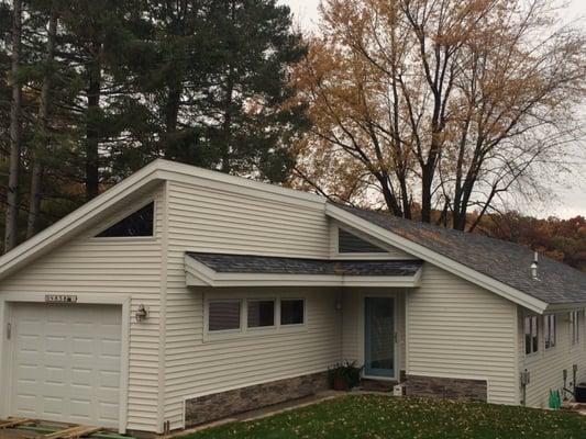 We added new siding and roof to this house.