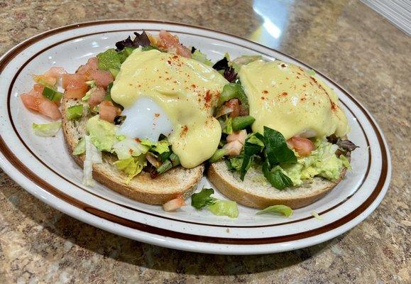 Avocado toast with poached eggs