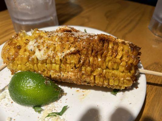 Street corn which was overcooked and mushy.