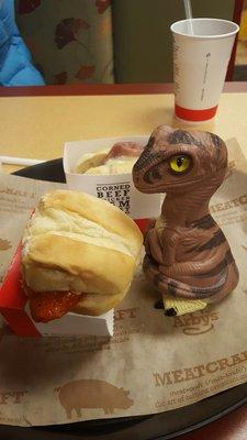 Bob the Raptor Says "This chicken slider came from Buffalo."