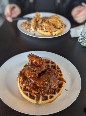 Picture taken after we already starting cutting up and eating the OG chicken and waffle. That OG Chicken had a very good breading layer.