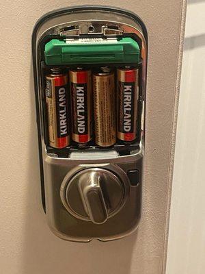 Replaced code lock batteries