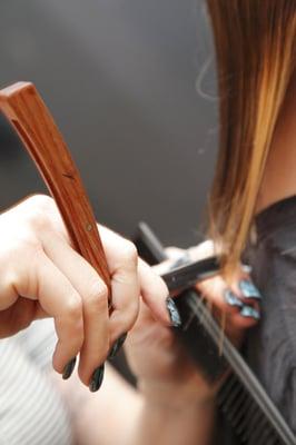 We specialize in razor and scissor cutting highly trained in Bumble and Bumble Davines, Toni and Guy and more.