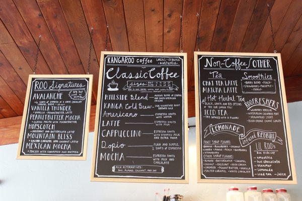 Handmade Chalkboard menu!