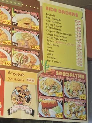 Right side of menu