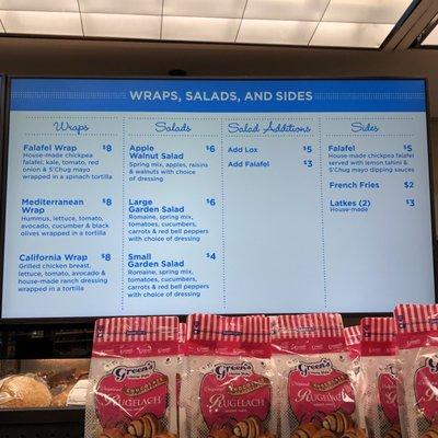 Wraps, Salads, and Sides Menu