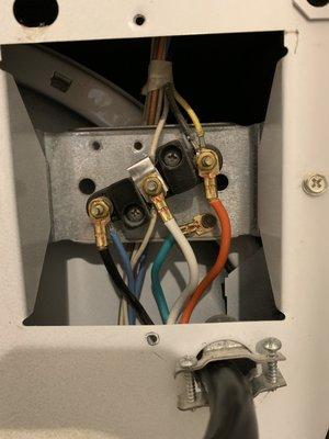 Installed new dryer wire