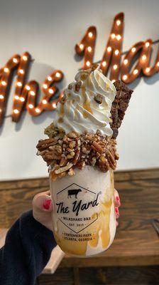 Pecan praline brownie shake