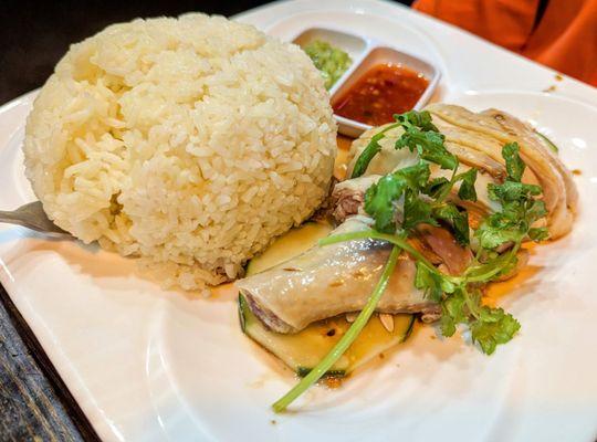 Hainan chicken leg over rice