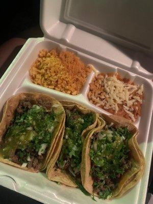 Steak taco Dinner