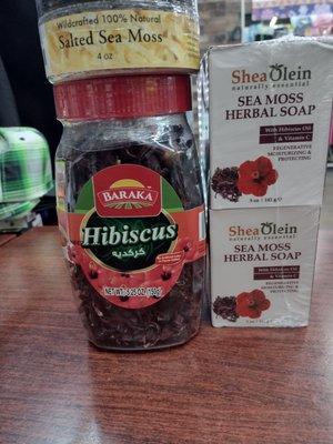 Good combination herbs for your daily soap. SEA MOSS and HIBISCUS soap are available .