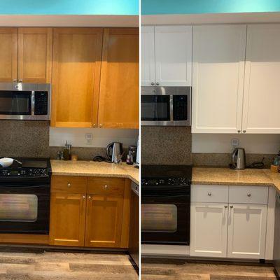 Before & after cabinet resurface