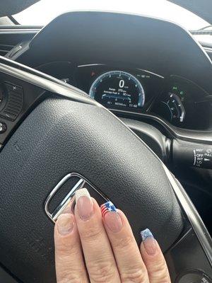 ** these nails were done at another shop** my finger nail was turning green and I came to nail 2000 to see if they could help me.