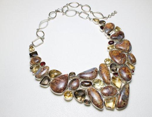 Gemstone necklaces that tell a story that began millions of years ago.