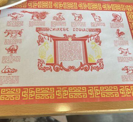 Chinese zodiac placemat