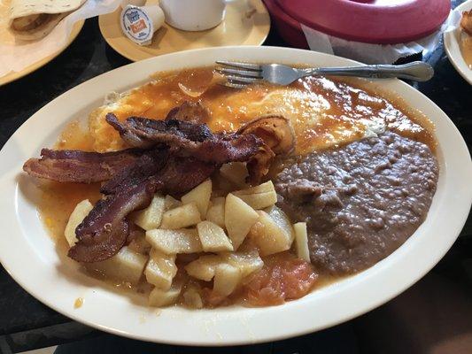 Huevos rancheros plate