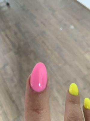 Crooked nail. Wrong shape.