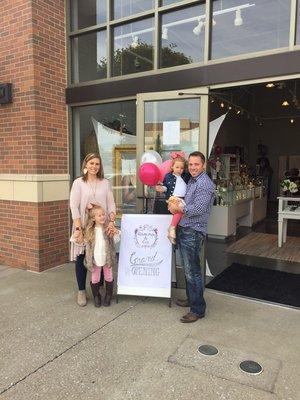 Ramona&co owner Lauren Lasko and family at ReGrand Opening Fall 2017