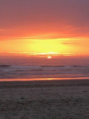 Sunset at Rockaway Beach seven miles from the park.