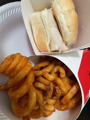 Turkey Slider and curly fries