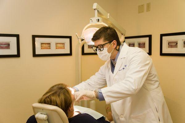 Dr. O'Braitis during a dental exam.