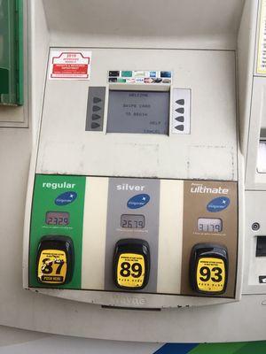 $279.9/gallon @ Costco in Crook County     $232.9/gallon @ BP in Indiana.  Geez only 47 cents per gallon difference