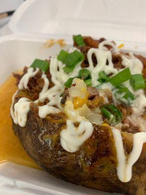 BBQ brisket baked potato. So yum!!