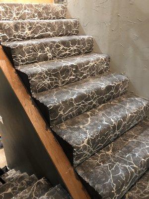 Pattern carpet on stairs