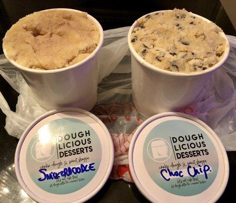 Snickerdoodle cookie dough pint & Chocolate chip cookie dough pint