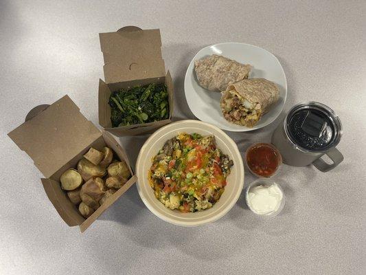 Grilled Sweet Potatoes, Kale and Broccolini, Mount Diablo Scramble