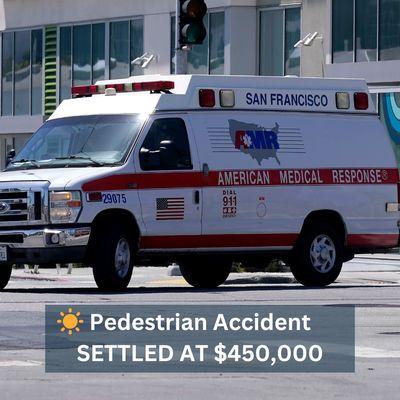 Pedestrian Accident Settled at $450,000.